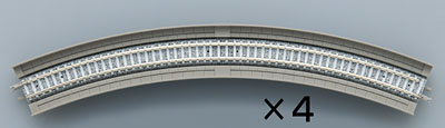 1874 高架橋付PCレールHC354-45-PC(F)(4本セット)