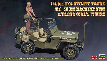 SP483 1/24 1/4トン 4×4トラック(50口径 M2機関銃装備)w/ブロンドガールズ フィギュア