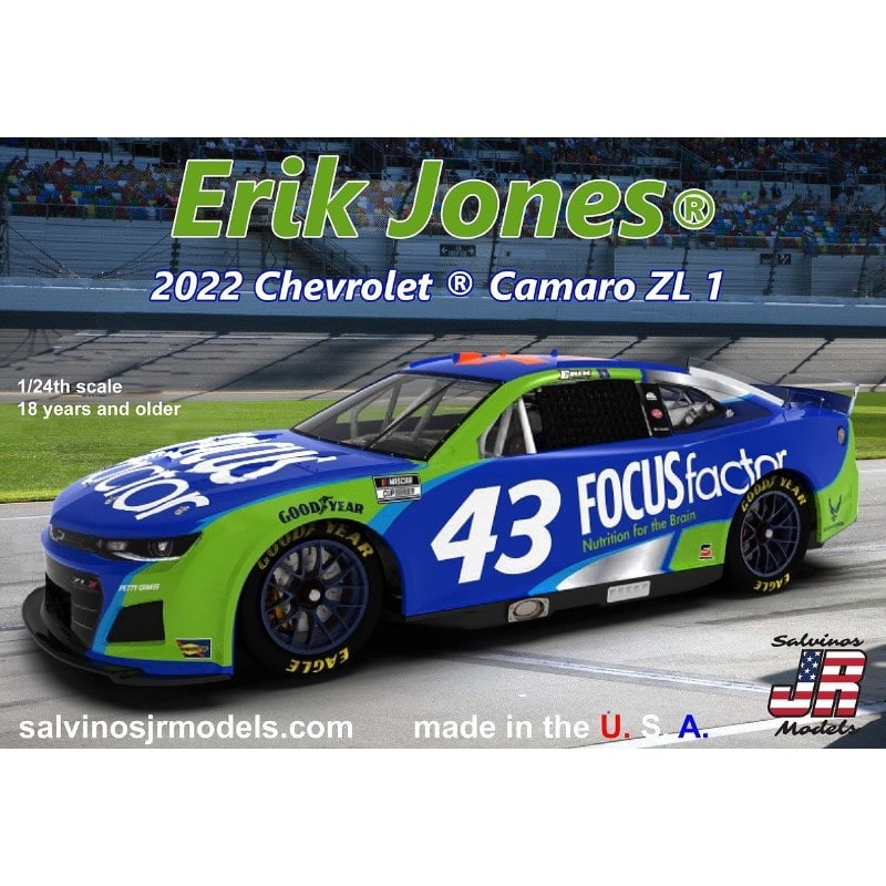 SJMPGC2022EJP サルビノス 1/24 NASCAR 2022 カマロ ZL1 GMSレーシング エリック・ジョーンズ メインスポンサーカラー