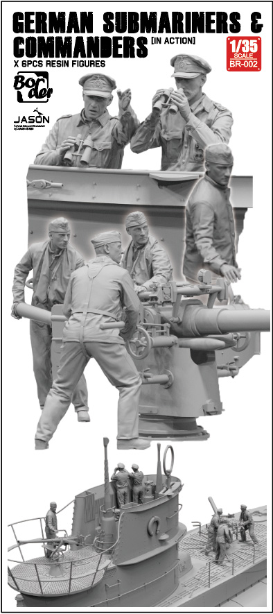 BR002 ボーダーモデル 1/35 ドイツ海軍潜水艦乗組員 & 指揮官 (6体セット)