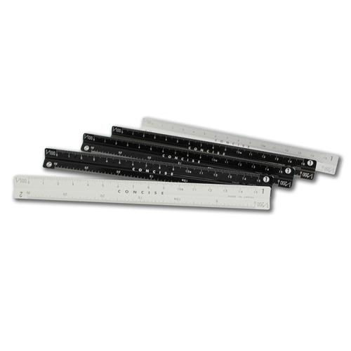 119814 アルミ三角スケール スリム(15㎝) ホワイト