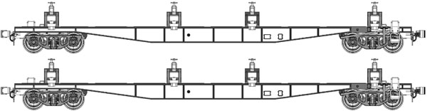 TW-CK5500B 1/80 チキ5500ロングレール積載具付増結2両セット・チキ塗装:黒