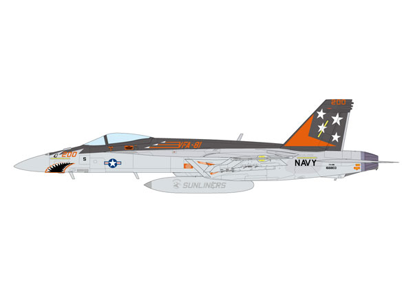 AE-34 プラッツ 1/72 アメリカ海軍 艦上戦闘機 F/A-18E スーパーホーネット VFA-81 サンライナーズ