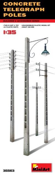MA35563 ミニアート 1/35 コンクリート製電柱(4本入)