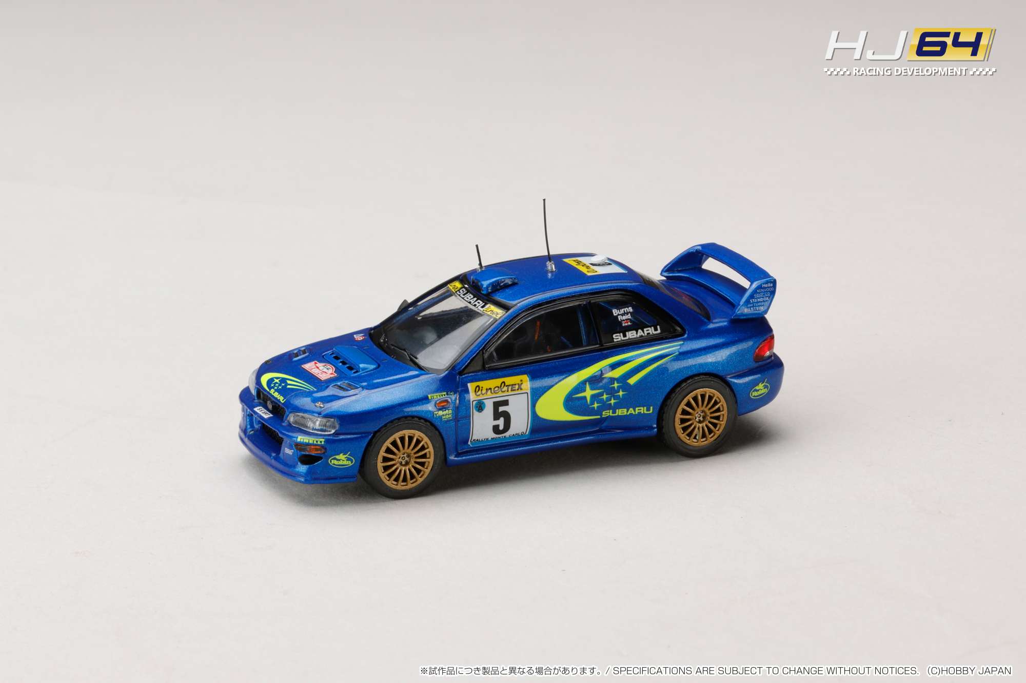 HJR645041A HJ64 1/64 SUBARU IMPREZA WRC 1999 #5 (MONTE CARLO)