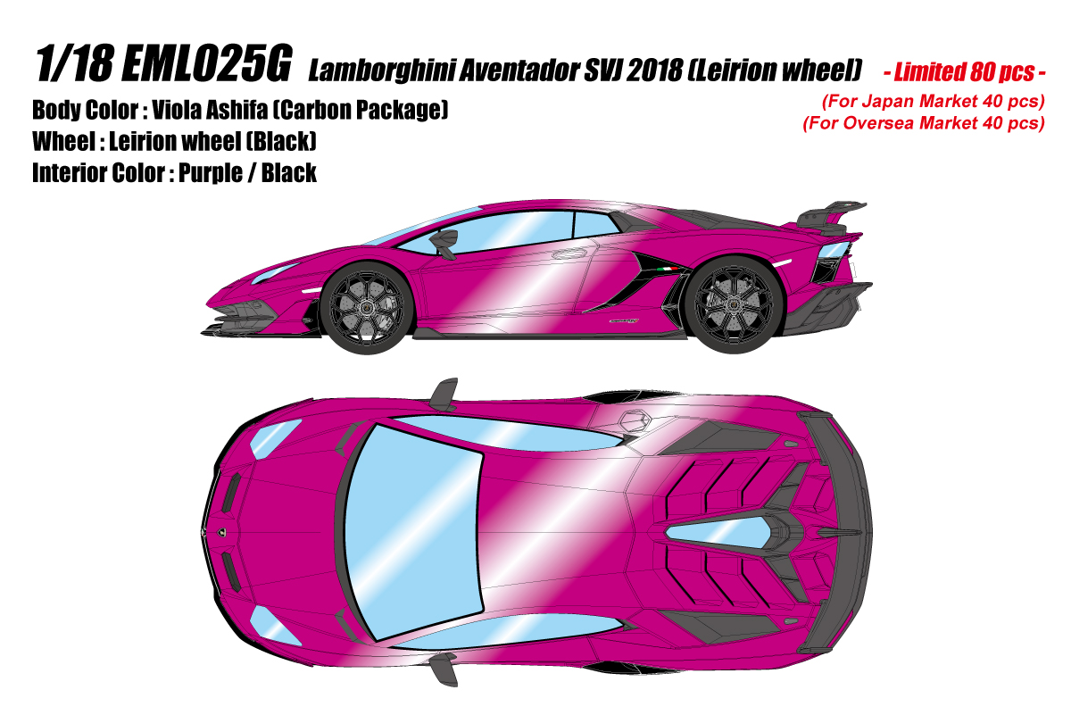 EML025J EIDOLON 1/18 Lamborghini Aventador SVJ 2018 ブルーハル