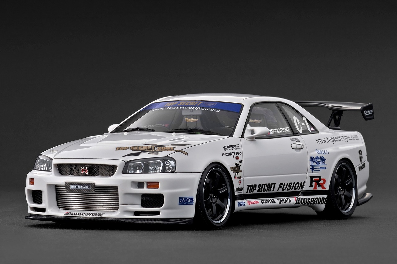 IG3849 IGモデル 1/18 TOP SECRET 34GT-R (BNR34)  White
