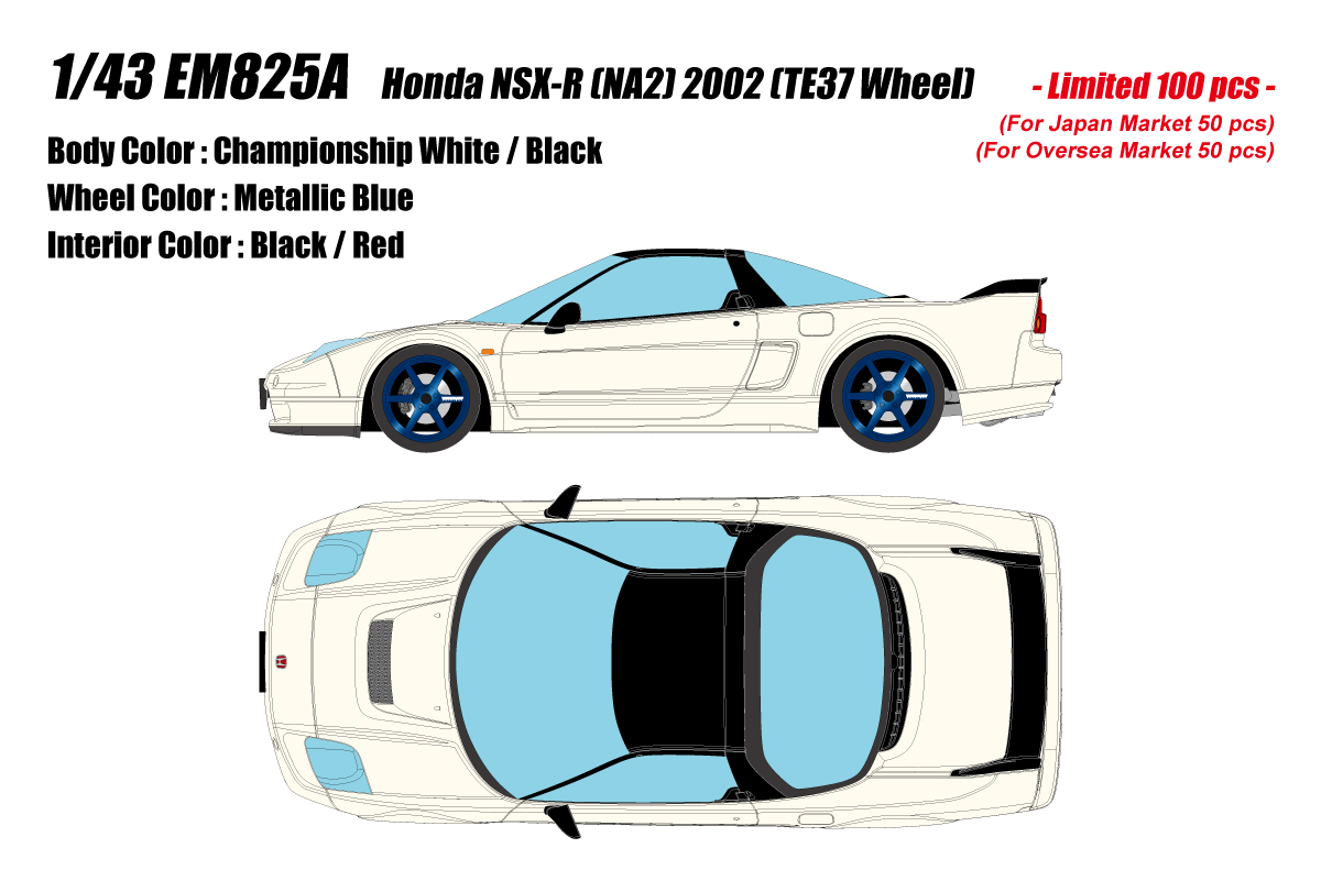 EM825A EIDOLON 1/43 Honda NSX-R (NA2) 2002 (TE37 Wheel) チャンピオンシップホワイト