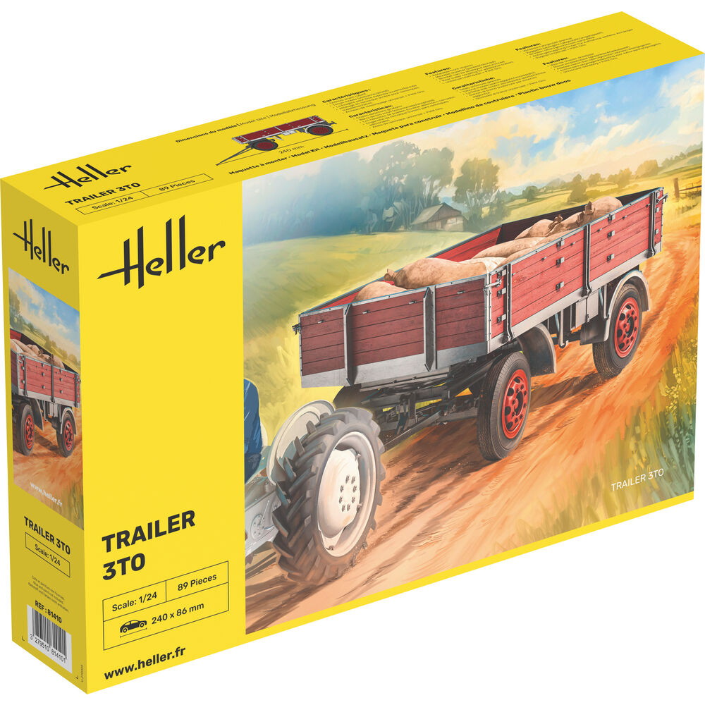 HE81410 エレール 1/24 4輪貨物 トレーラー 3TO
