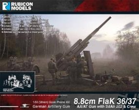 RB0069 ルビコン 1/56 8.8cm FlaK36/37 AA/AT Gun w/Sd.Ah202 トレーラー&クルー