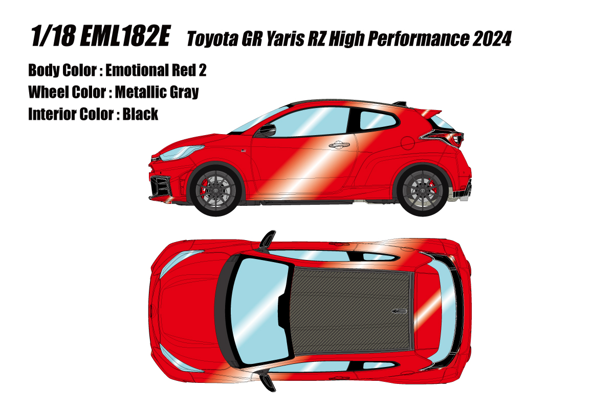 EML182E EIDOLON 1/18 Toyota GR Yaris RZ High Performance 2024 エモーショナルレッド2