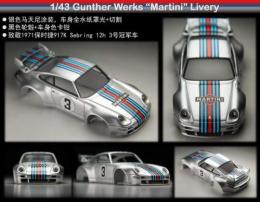 新品  SCM 1/43 ポルシェ ガンザーワークス Porsche Gunther Werks 911 / 993 マルティーニ Martini Racing GT Wing 限定50個