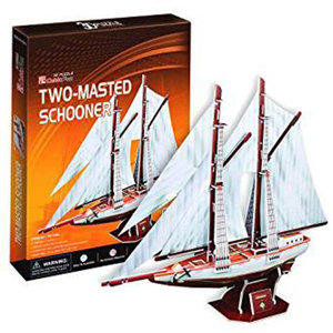 3Dクラフト スクーナー型帆船