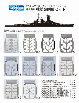 77924 1/700 ナノ・ドレッド 日本海軍 戦艦金剛用セット
