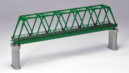 3033 単線トラス鉄橋(F)(深緑)(PC橋脚・2本付)