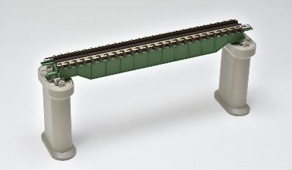 3256 上路式ガーダー橋S140(F)(深緑)(PC橋脚・2本付)