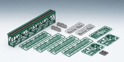 3267 上路式単線トラス鉄橋S280(F)(深緑)(PC橋脚・2本付)