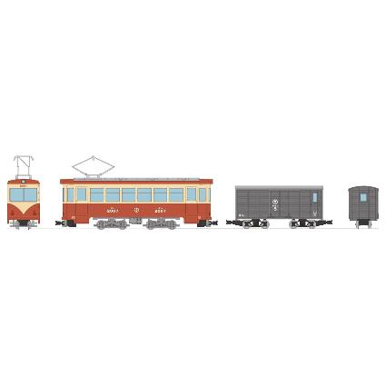 313557 鉄道コレクション ナローゲージ80 猫屋線直通用路面電車(全金車)+貨車セット