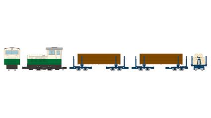 325444 鉄道コレクション ナローゲージ80 猫山森林鉄道 ディーゼル機関車(ツートンカラー)・運材車 3両セットA