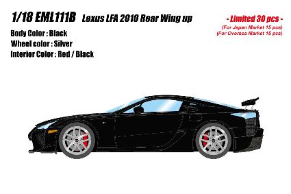 EML111B EIDOLON 1/18 Lexus LFA 2010 Rear Wing up ブラック