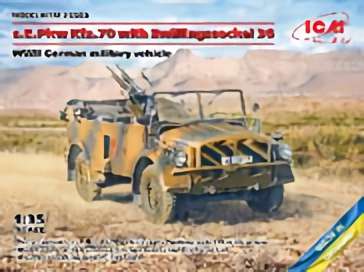 35503 ICM 1/35 ドイツ s.E.Pkw Kfz.70 軽四輪駆動車 w/ 対空二連銃座 Zwillingssockel 36