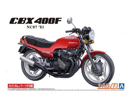 バイクNo.48 1/12 ホンダ NC07 CBX400F モンツァレッド'81 カスタムパーツ付き