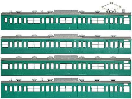 18018 国鉄(JR)103系<低運・非ユニット窓・冷改車・エメラルドグリーン>  基本4両編成ボディキットB