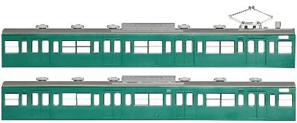 18019 国鉄(JR)103系<低運・非ユニット窓・冷改車・エメラルドグリーン>  増結用モハ2両ボディキット