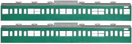 18020 国鉄(JR)103系<低運・非ユニット窓・冷改車・エメラルドグリーン>  増結用サハ2両ボディキット