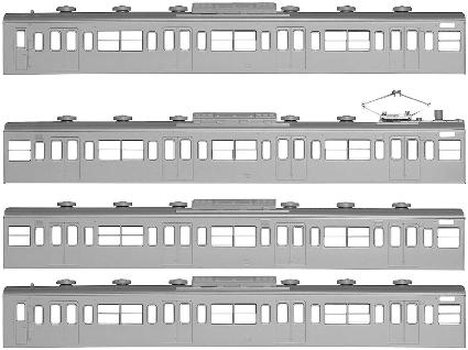 18501 国鉄(JR)103系<低運・非ユニット窓・冷改車>  基本4両編成ボディキットA