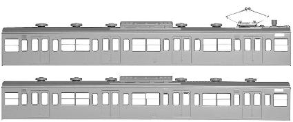 18503 国鉄(JR)103系<低運・非ユニット窓・冷改車>  増結用モハ2両ボディキット