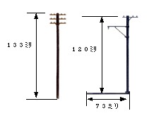 HA-1 HOスケール 単線架線柱(10本入)