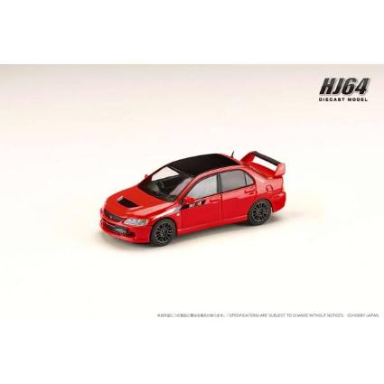 HJ647054CR HJ64 1/64 Mitsubisiランサーエボリューション 9 MR GSR JDMカスタム エンジンディスプレイモデル付 レッドソリッド