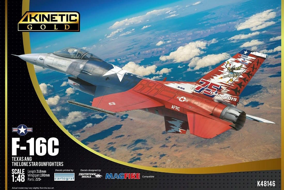 KNE48146 キネティック 1/48 F-16C ブロック30 テキサス空軍州兵 「ローンスターガンファイターズ」