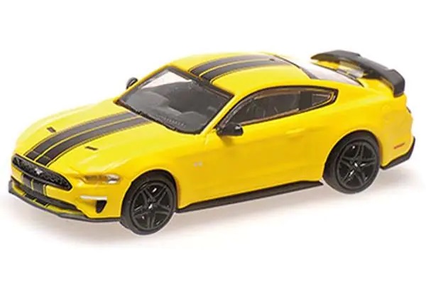 870087027 MINICHAMPS 1/87 フォード マスタング 2018 イエロー/ブラックストライプ