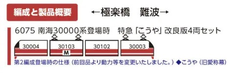 6075 南海30000系登場時 特急「こうや」改良版4両セット