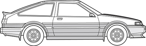 峠-3EX-1 1/24 峠シリーズNo.3 EX-1 トヨタ ハチロクトレノAE86(カーボンボンネットデカール付き)