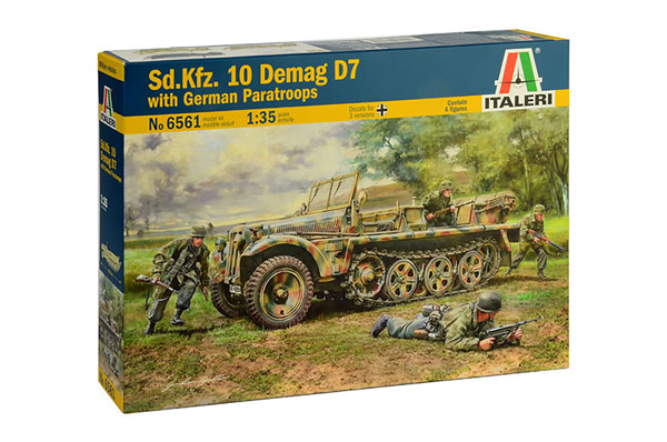 IT6561 イタレリ 1/35 WW.II ドイツ軍 Sd.Kfz.10 デマーグ D7 降下猟兵フィギュア 4体付属