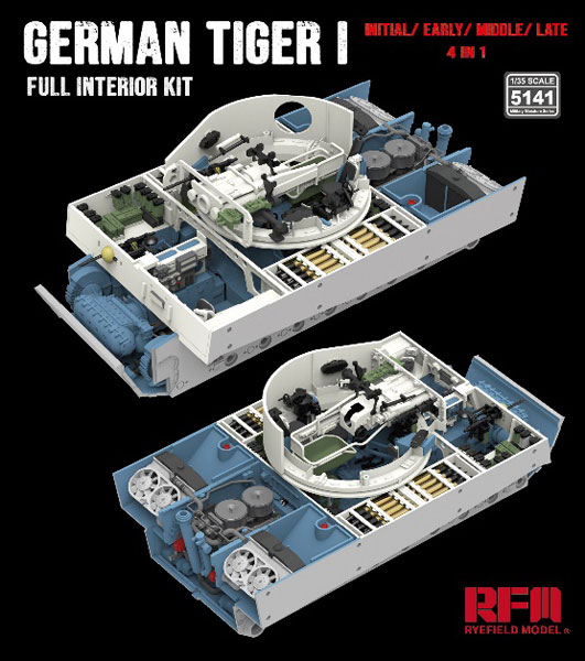 RFM5141 ライフィールド 1/35 タイガーⅠ用フルインテリアキット 極初期/前期/中期/後期 4in1