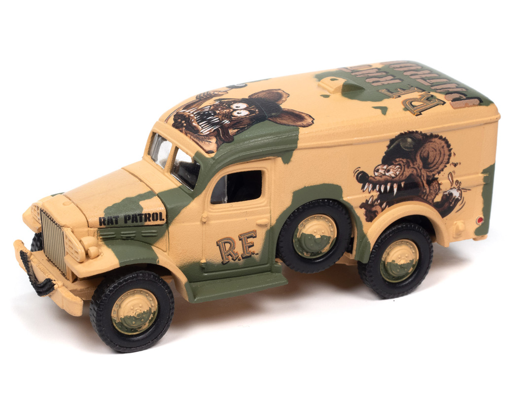 JLSP394 Johnny Lightning 1/64 ダッジ WC54 デザートカモ Rat Fink