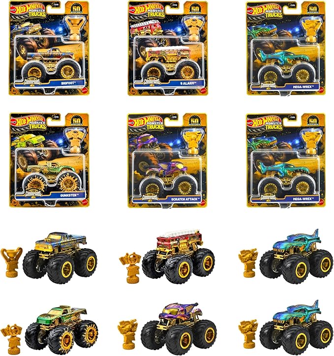 JDV96-986B ホットウィール モンスタートラック トロフィー チャンピオンアソート (入数:6) 2025年05月発売