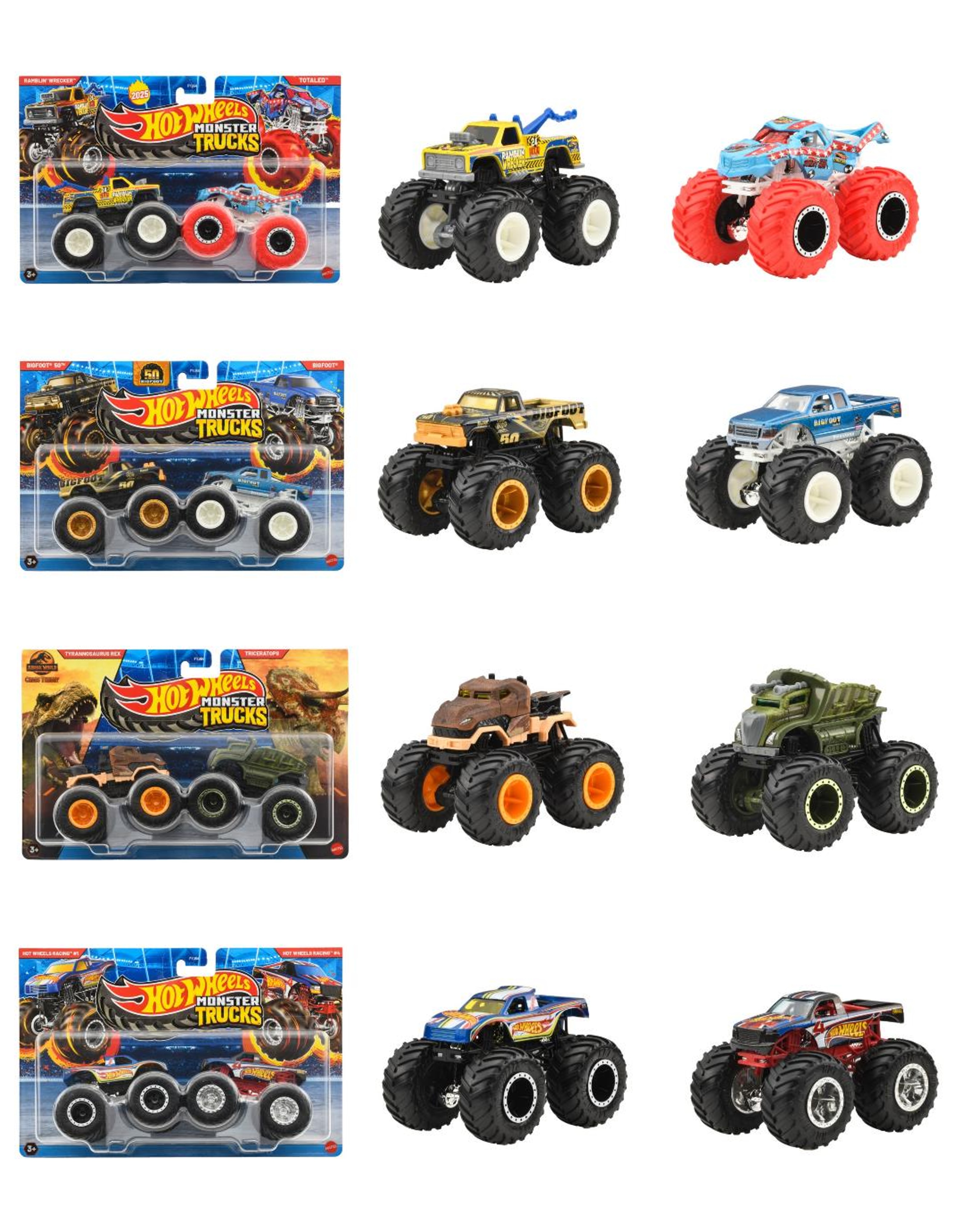 FYJ64-986T ホットウィール モンスタートラック 1:64 2パック アソート (入数:8) 2025年05月発売