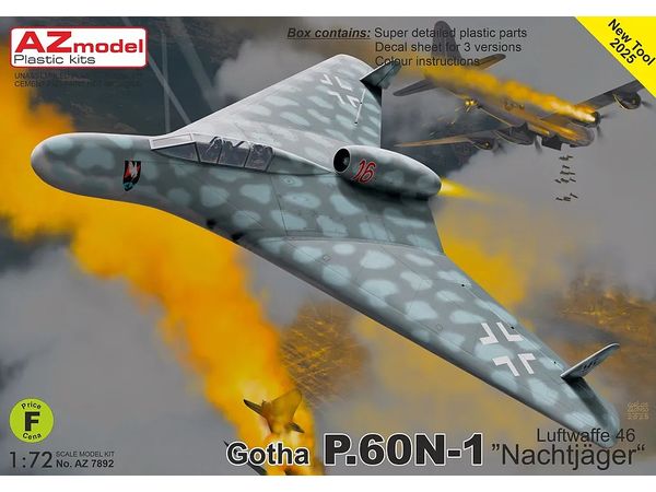 AZM7892 AZモデル 1/72 ゴータ P.60N-1 夜間戦闘機 ルフトバッフェ 1946年