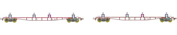 TW-CK5500D 1/80 チキ5500ロングレール積載具付増結2両セット・チキ塗装:赤3号