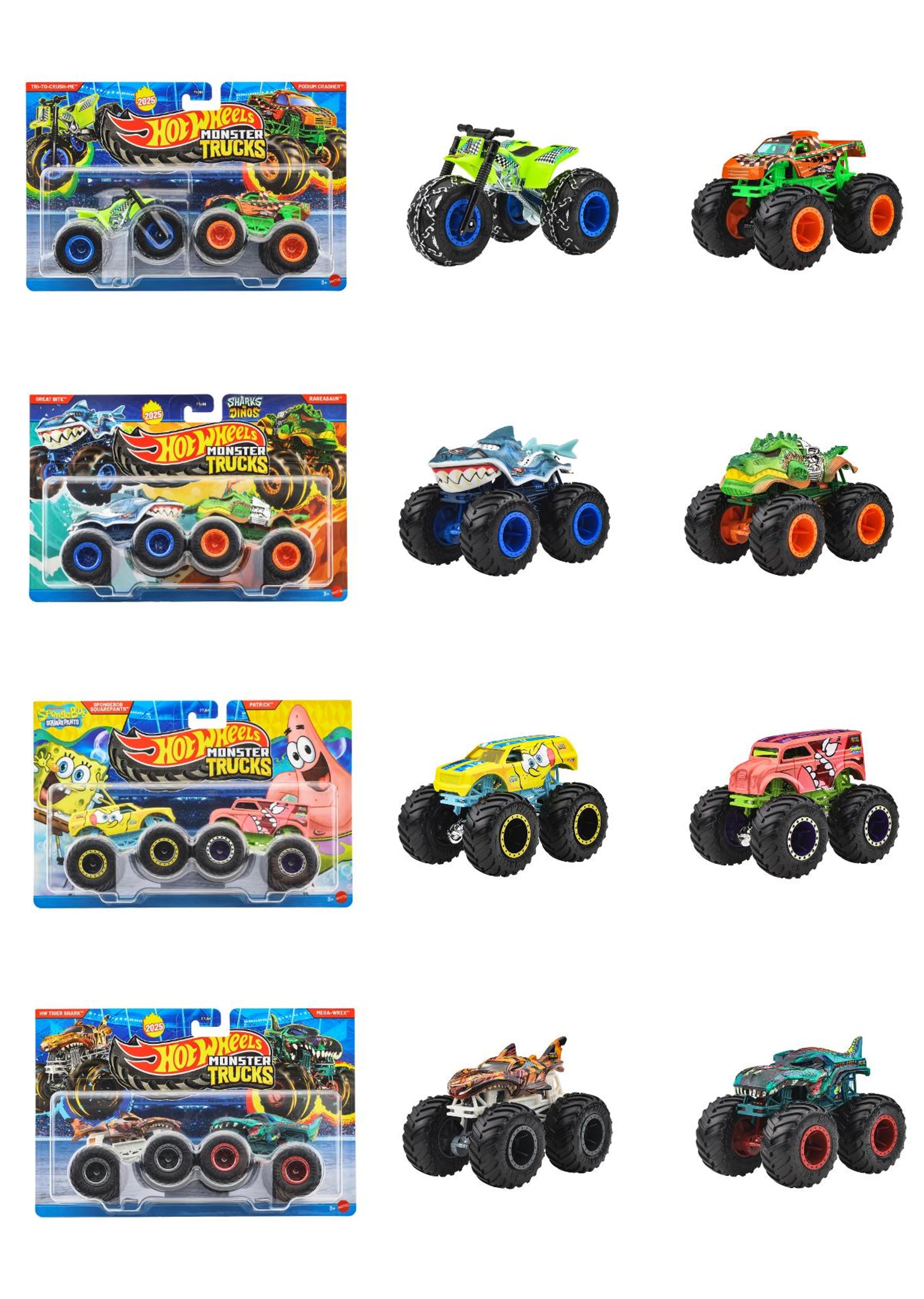 FYJ64-986V ホットウィール モンスタートラック 1:64 2パック アソート (入数:8) 2025年09月発売