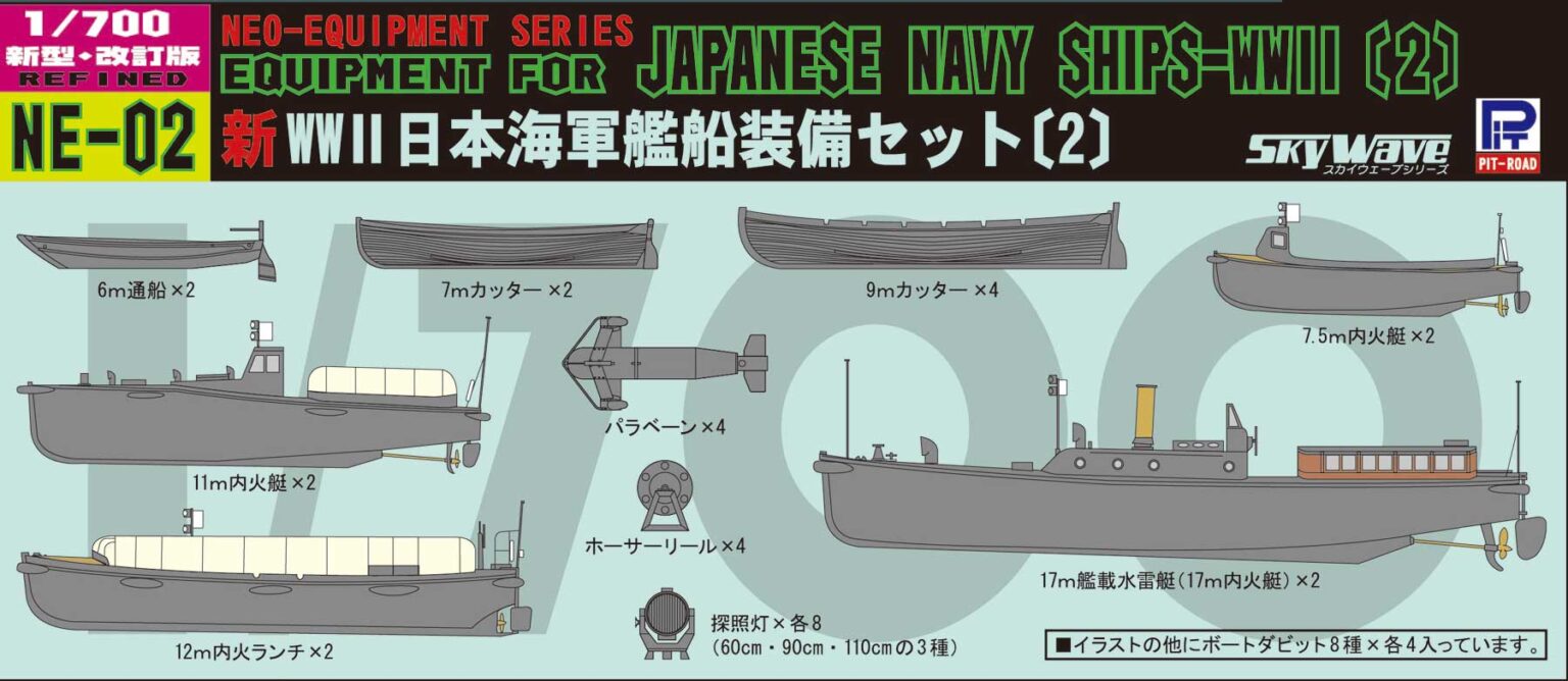 NE02 1/700 新WWII日本海軍艦船装備セット2(新価格再生産)