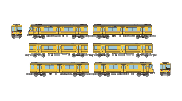 332268 鉄道コレクション 名古屋市交通局名城線・名港線2000形(黄電メモリアルトレイン)6両セット