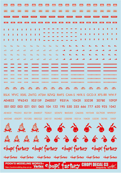 CDC-03R チョップデカールC3 レッド