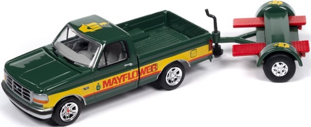 JLSP379 JOHNNY LIGHTNING 1/64 1993 フォード F-150 & トウドーリー 'MAYFLOWER' ダークグリーン