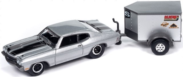 JLSP380 JOHNNY LIGHTNING 1/64 1970 シェビー シェベル & トレーラー シルバー/ブラックストライプ